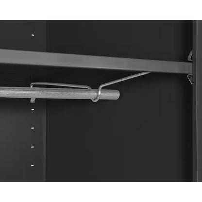 36 In. W X 72 In. H X 24 In. D 24-Gauge 2-Shelf Steel Freestanding Wardrobe Storage Cabinet in Black