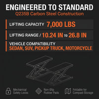 Authentic Portable Car Lift 7000LBS Automatic Jack System 10.2-26.8" Home Garage — Results & Stats
